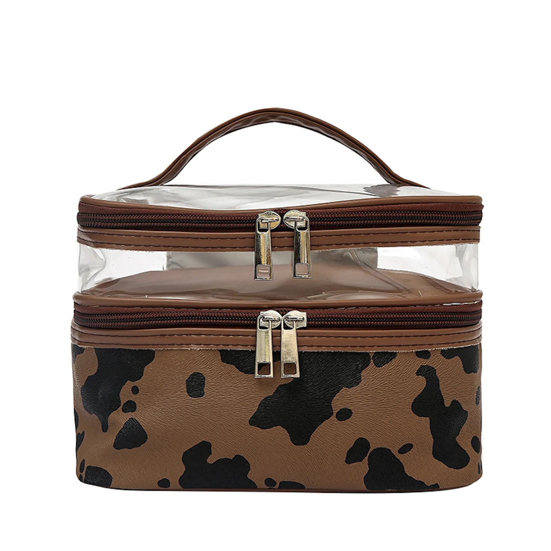 Cows Double Layer Travel Storage Cosmetic Cases 3