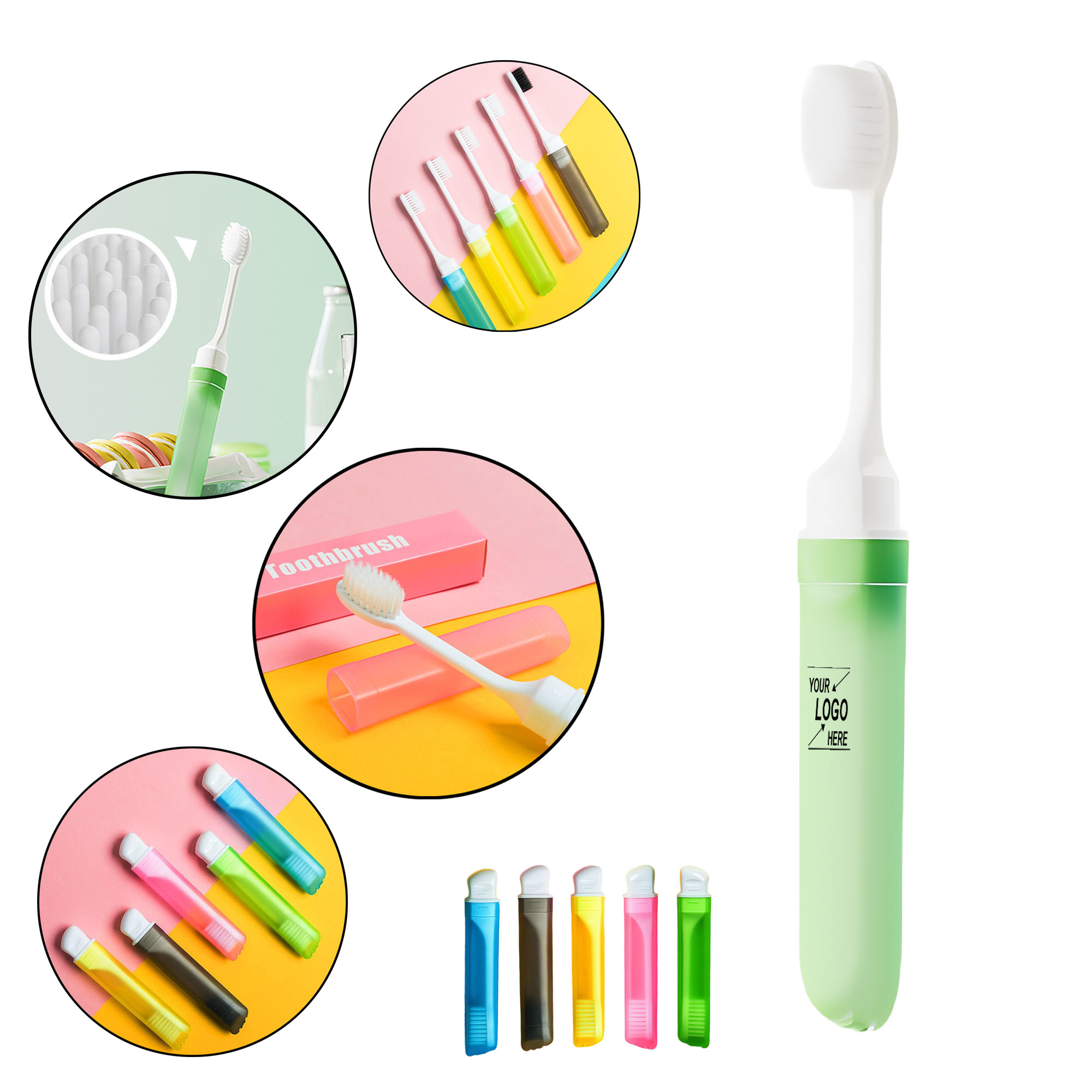 Portable Travel Folding Toothbrush with Soft Bristles 2