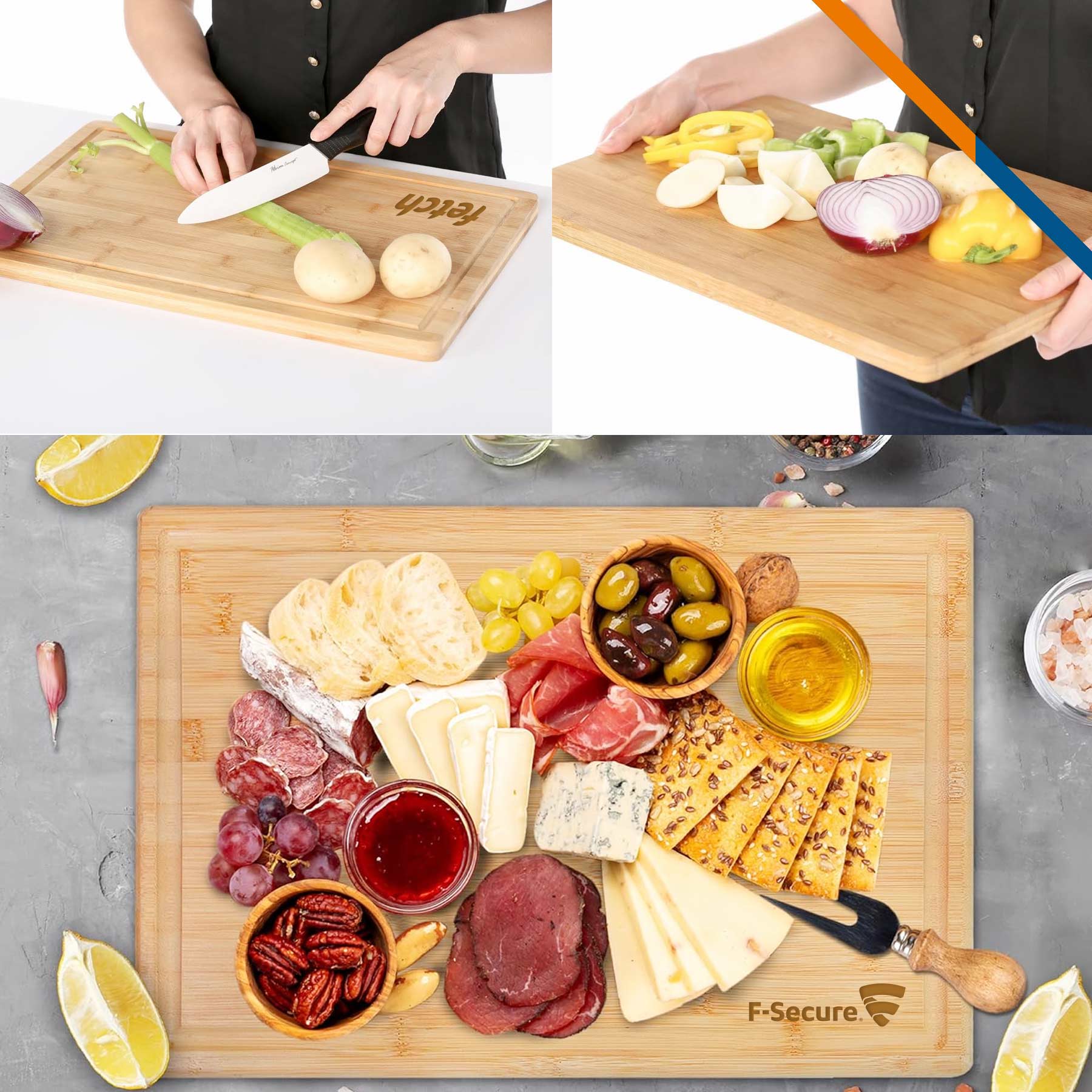 Mobley Bamboo Square Cutting Board 7