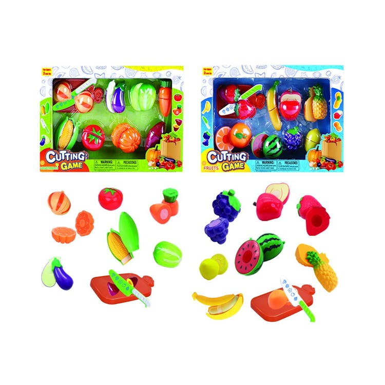 Fruits and Vegetables Food Cutting Playsets Two Assorted 1