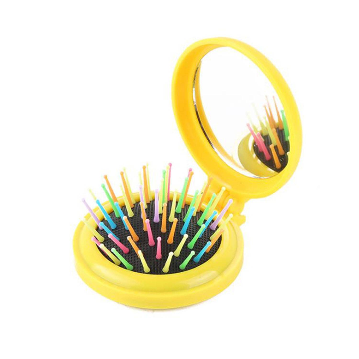 Mini 2-in-1 Plastic Pop-Up Mirror Brush 5
