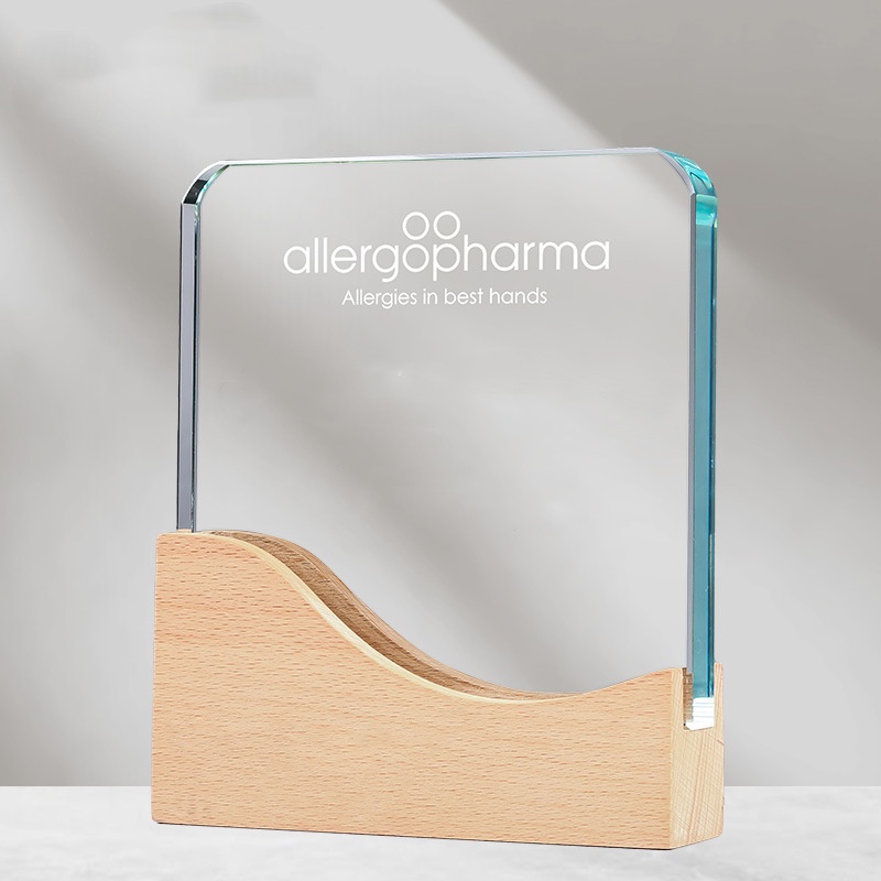 Wooden Base Crystal  Trophy 7