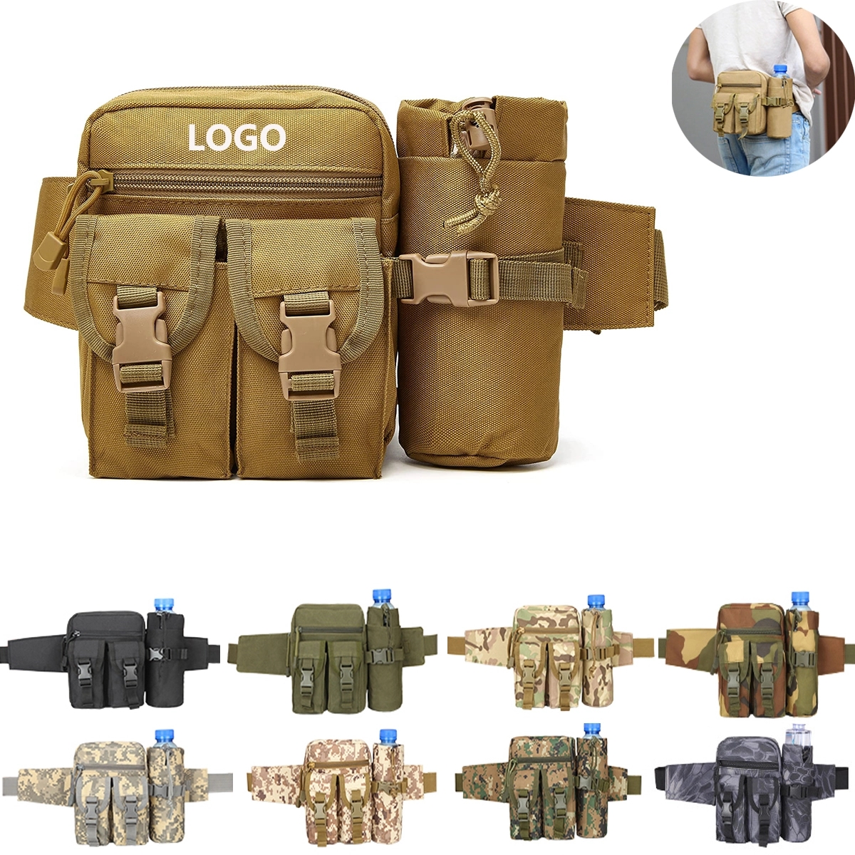 Tactical Waist Bag With Water Bottle Holder 6