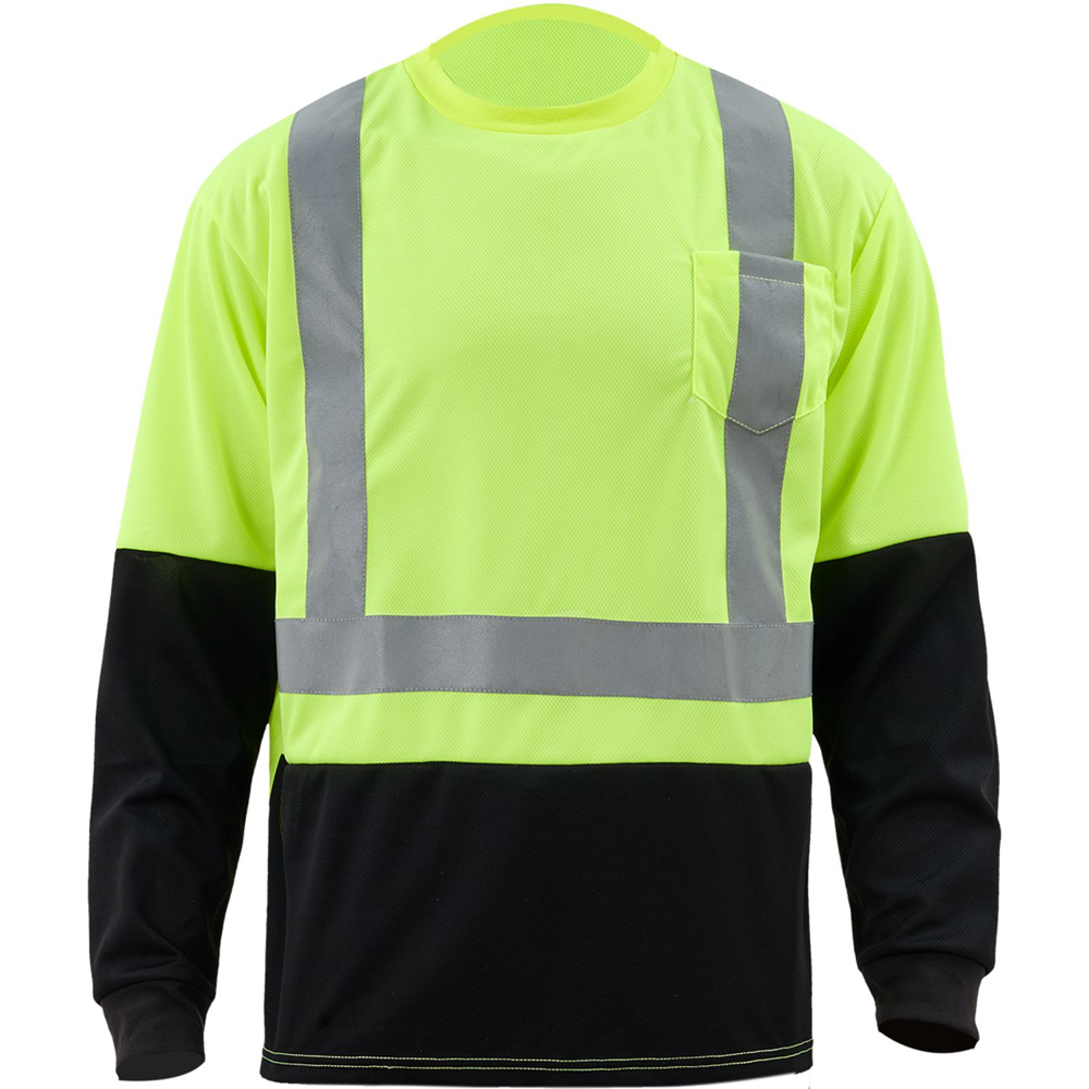 3.8 Oz. Polyester Class 2 Color Block Reflective Tape Safety T-Shirt with Pocket