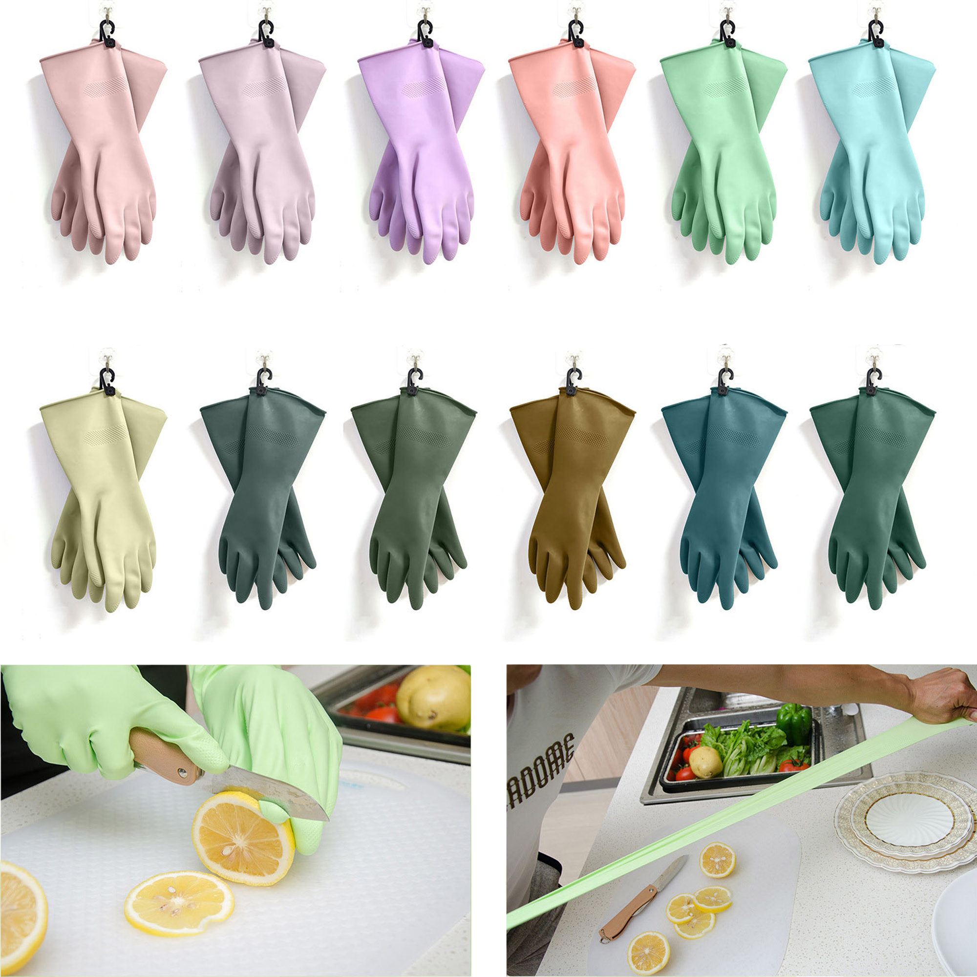 Latex Waterproof Kitchen Gloves 2