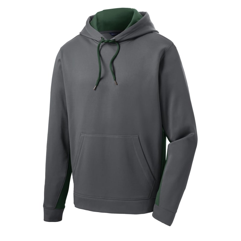 Sport-Tek Sport-Wick Fleece Colorblock Hooded Pullover. 34