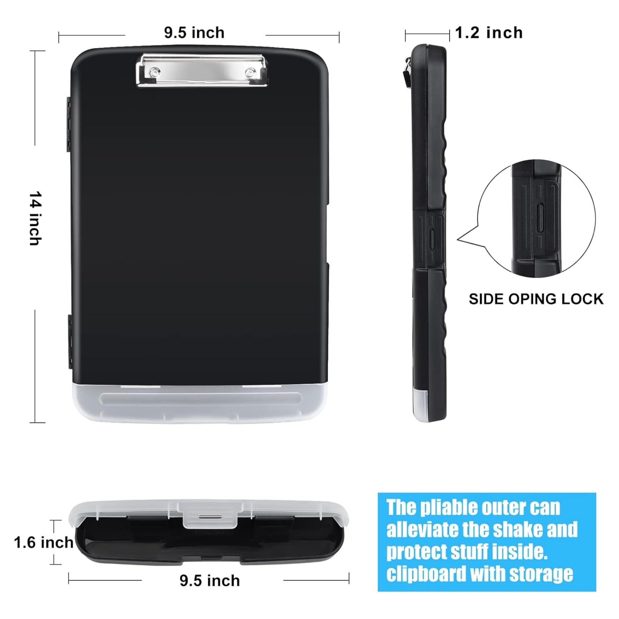 A4 Clipboard With Pen Holder Low Profile Clip 13