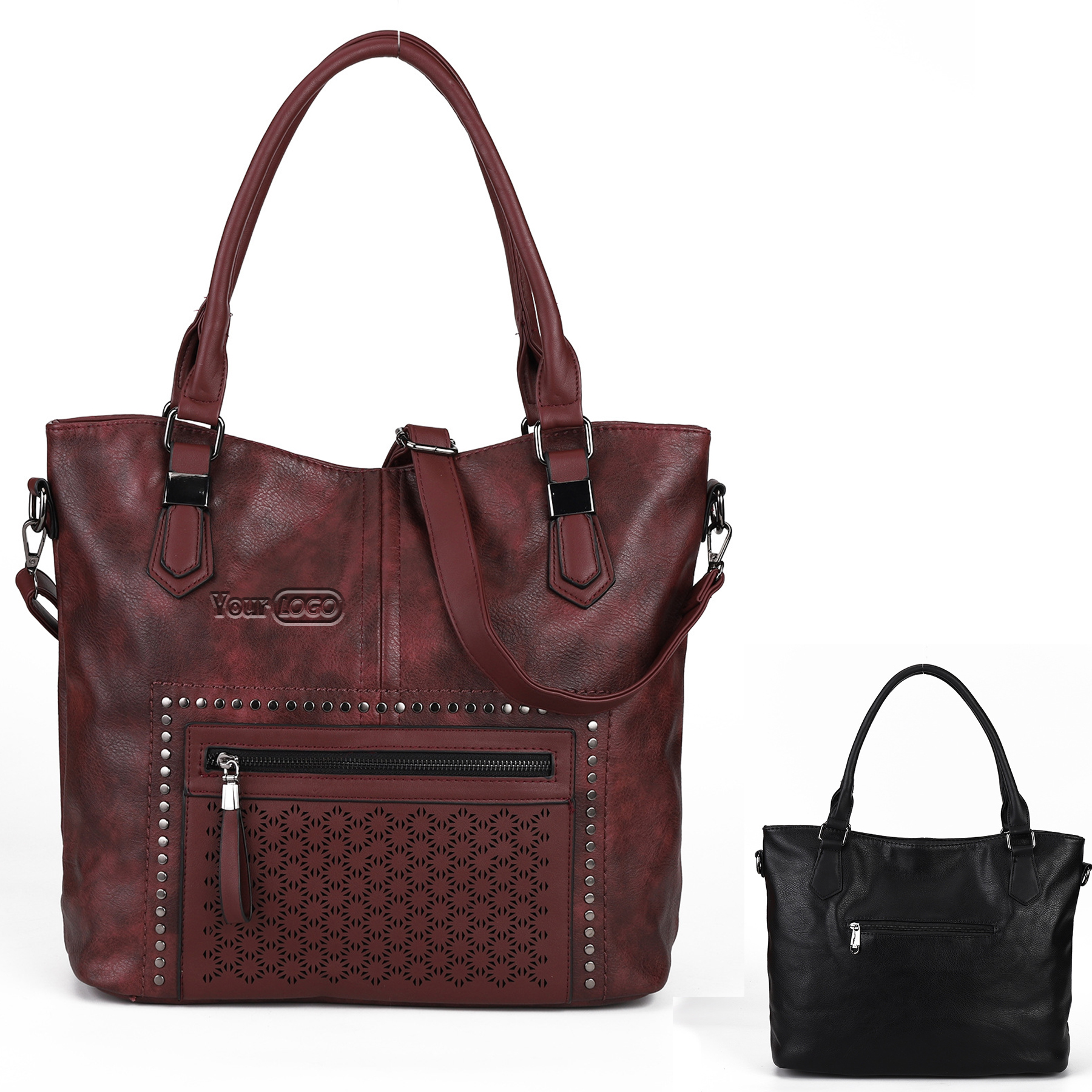 PU Top Handle Bags with Rivet Multi 3