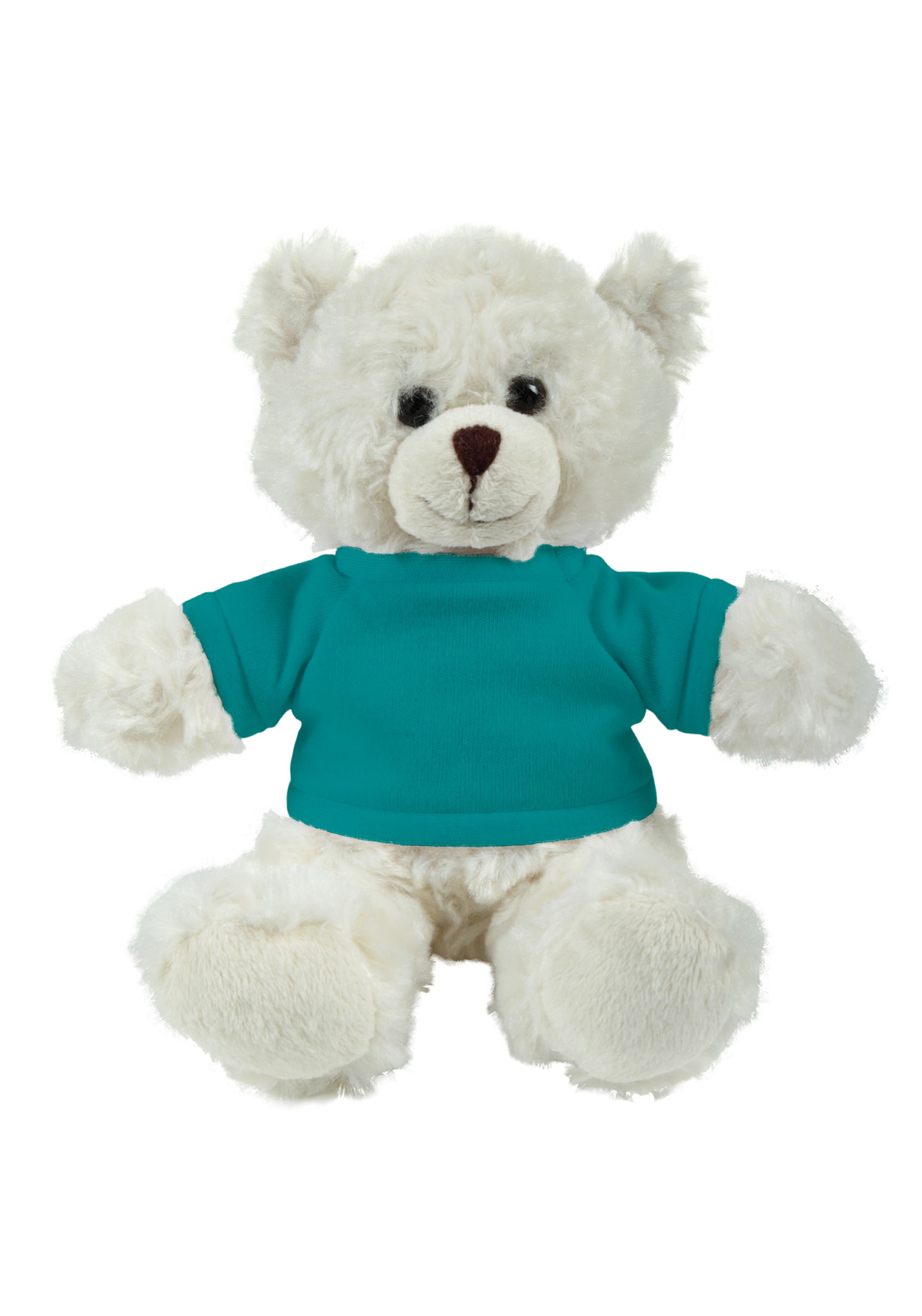soft plush  Cream Curly Sitting Bear with t-shirt 15