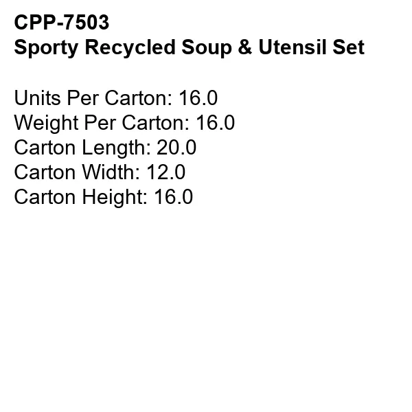 Sporty Recycled Soup & Utensil Set 15
