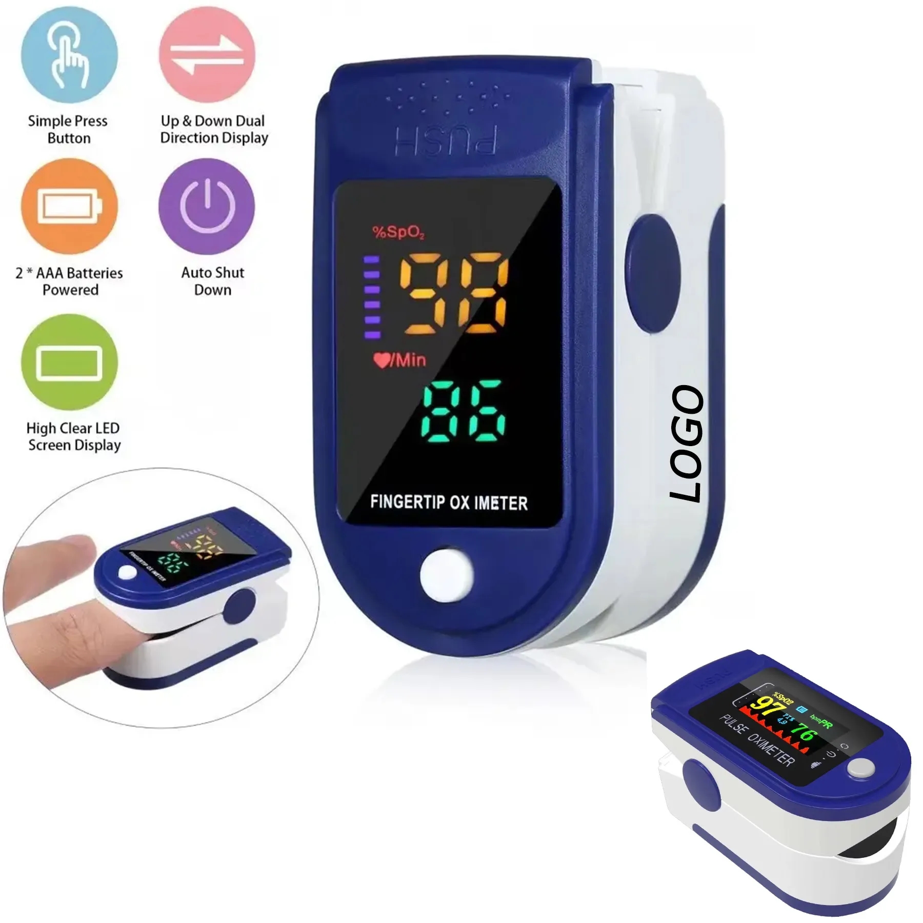 Saturation Fingertip Oxygen Finger Clip Pulse Monitor 1