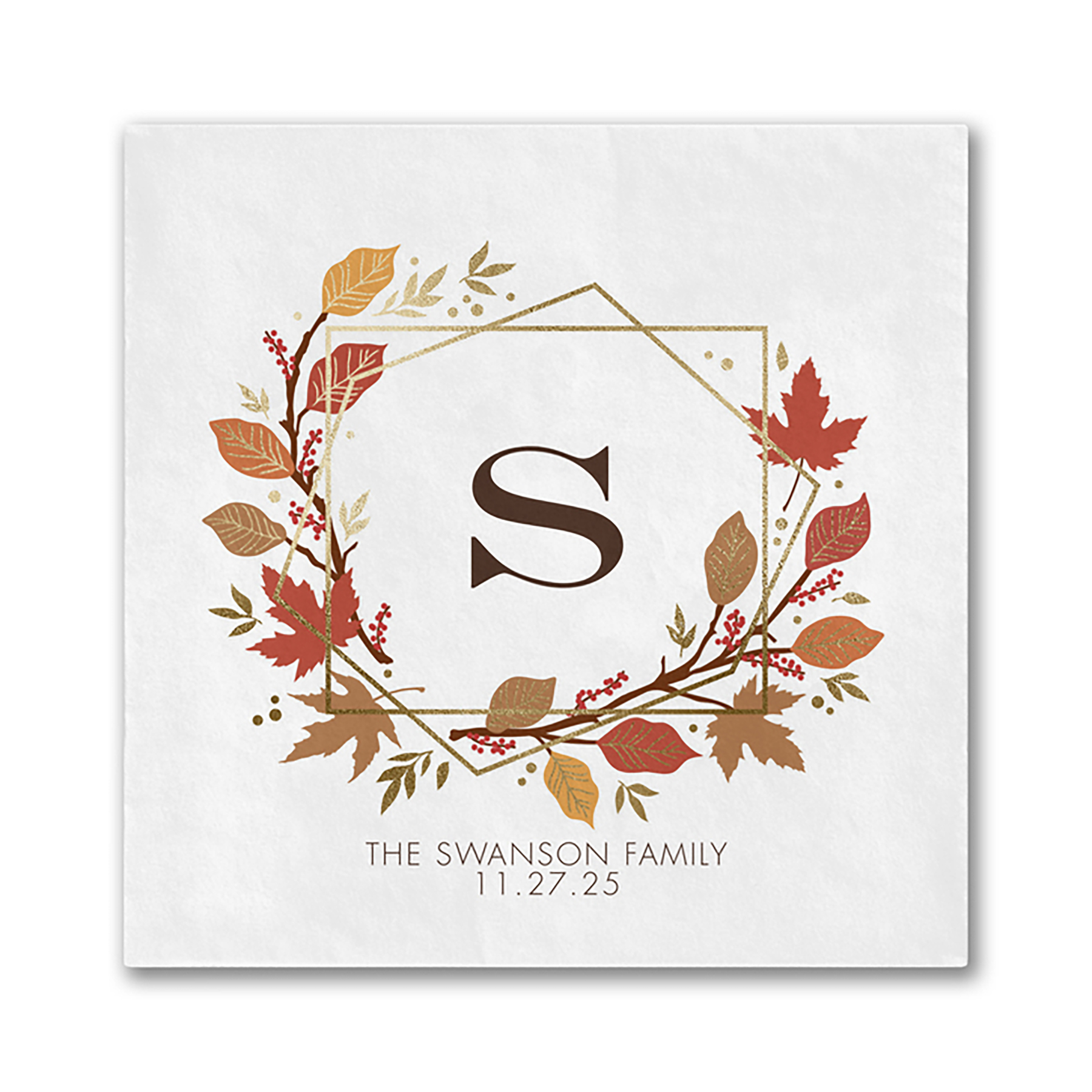 Geometric Thanksgiving Beverage Ooh La Color Napkin 1