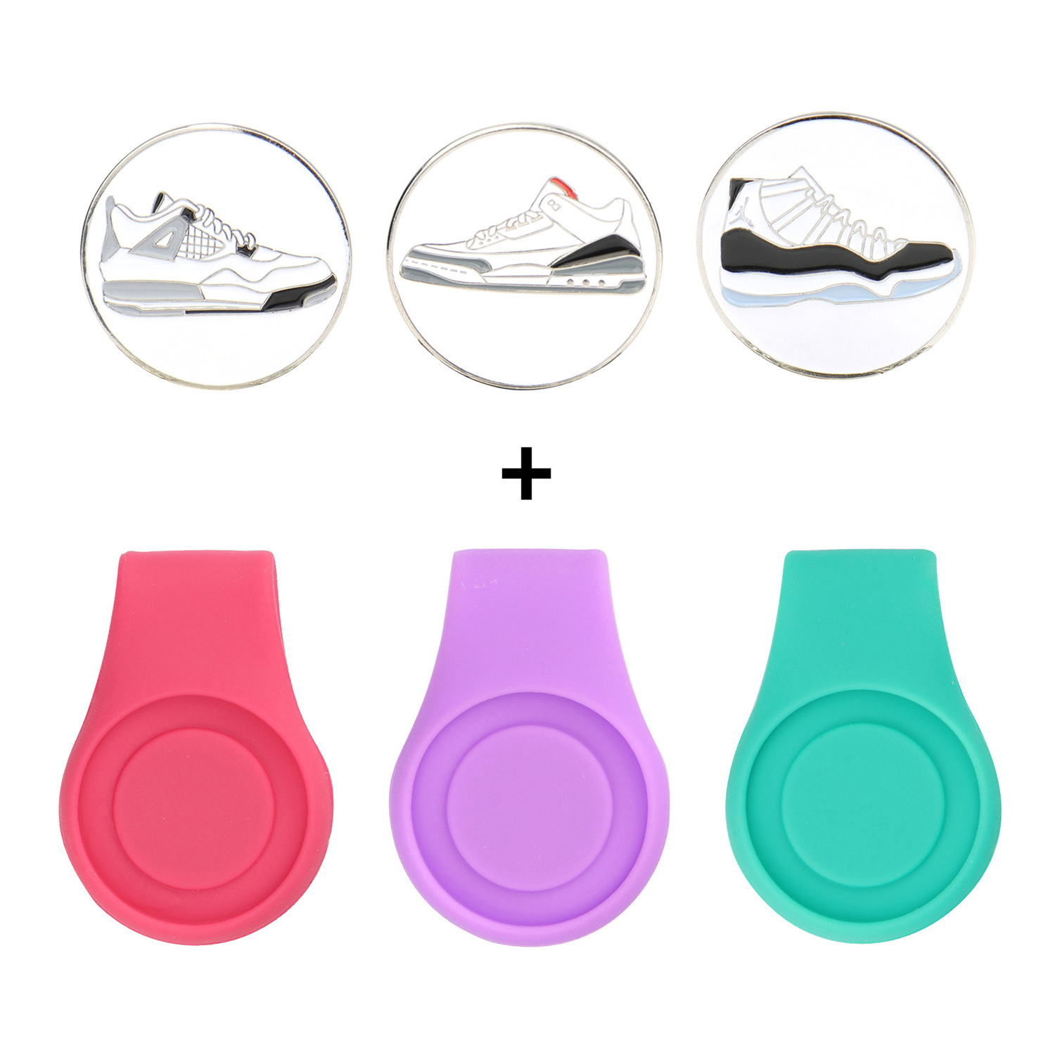 Silicone Golf Ball Marker Hat Clip Strong Magnetic 6