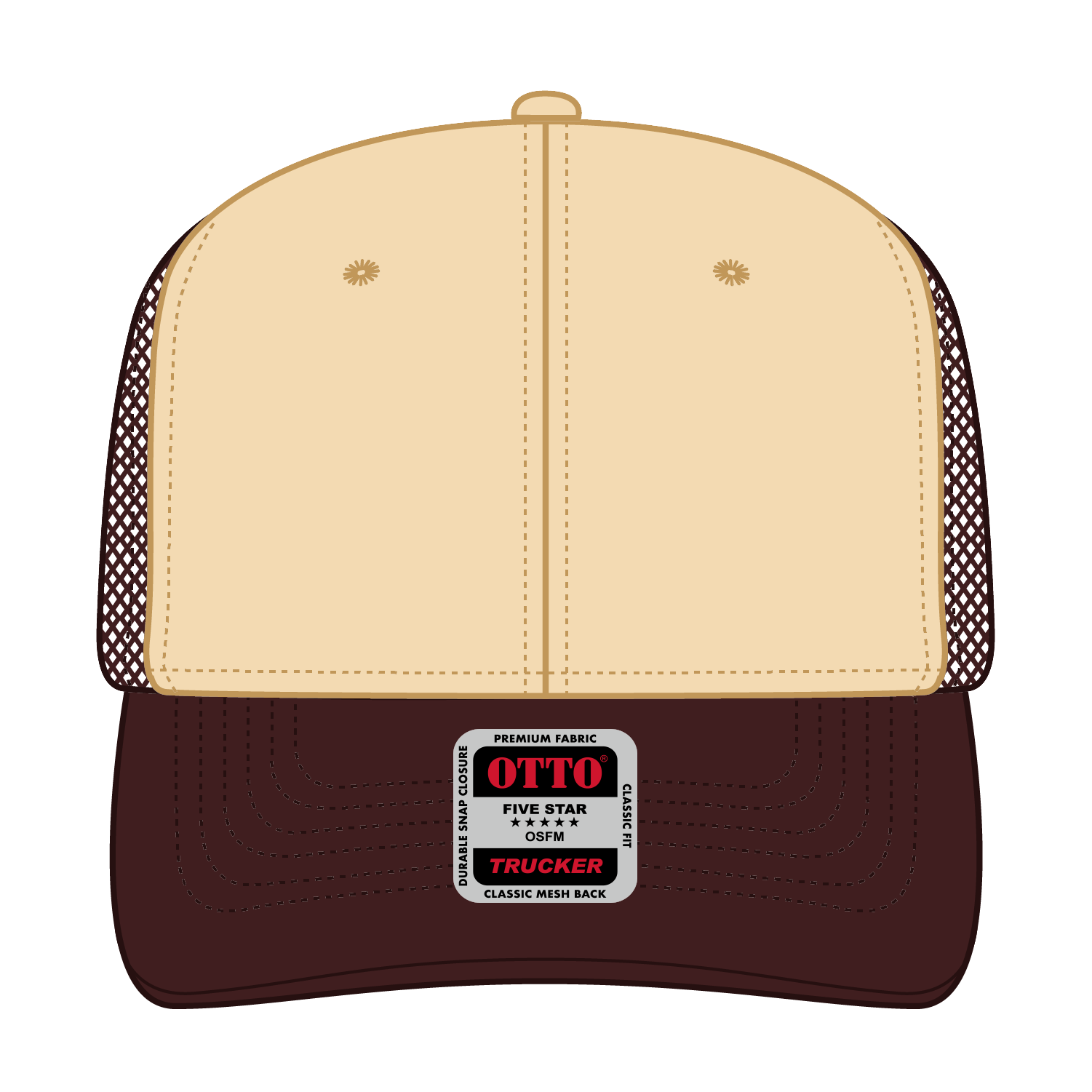 OTTO CAP® 6 Panel Mid Profile Mesh Back Trucker Hat 48