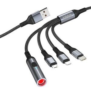 4 in 1 Car Charge Cable With Multiple Connectors Aluminum Alloy Design 2