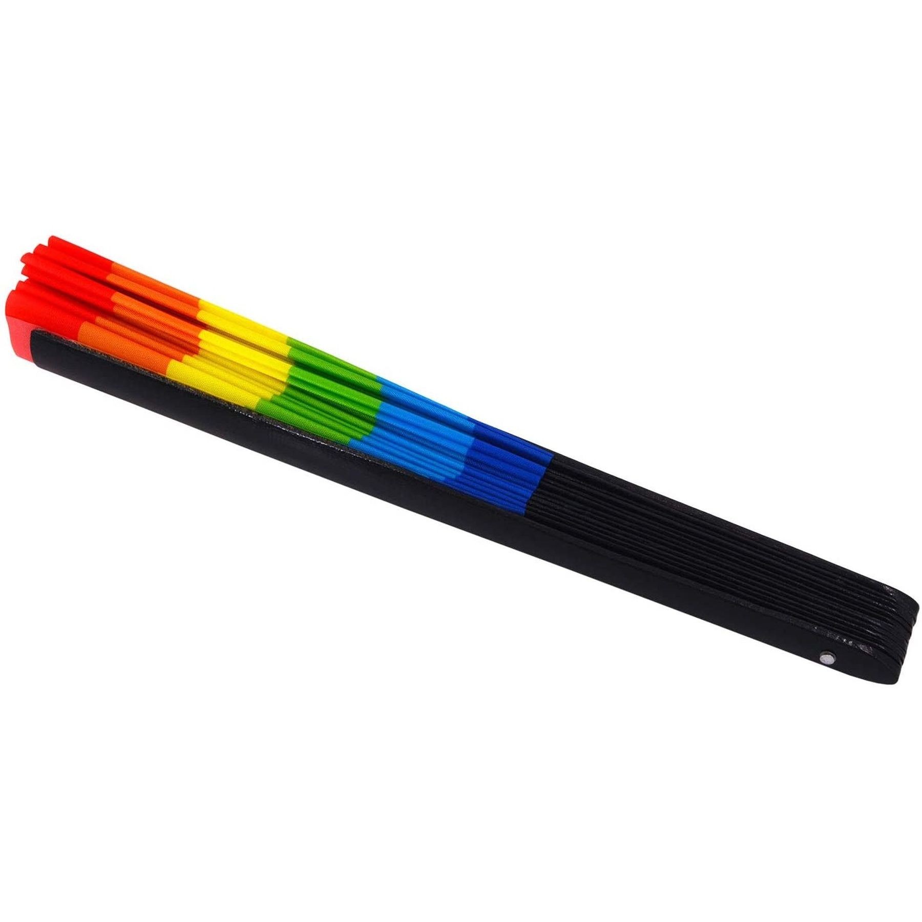 13 Inch Folding Hand Rave Bamboo Gay Pride Rainbow Fan 18