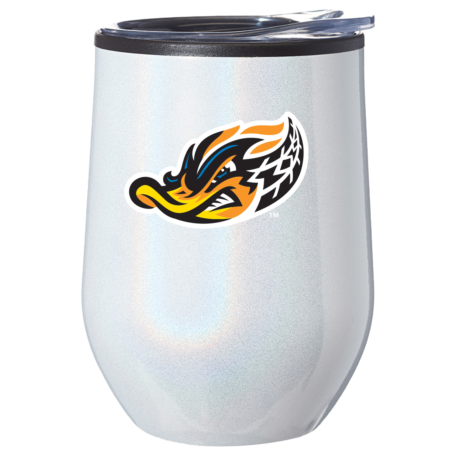 12 oz Iridescent Compact Travel Tumbler w/ Clear Lid EVA Pad 3
