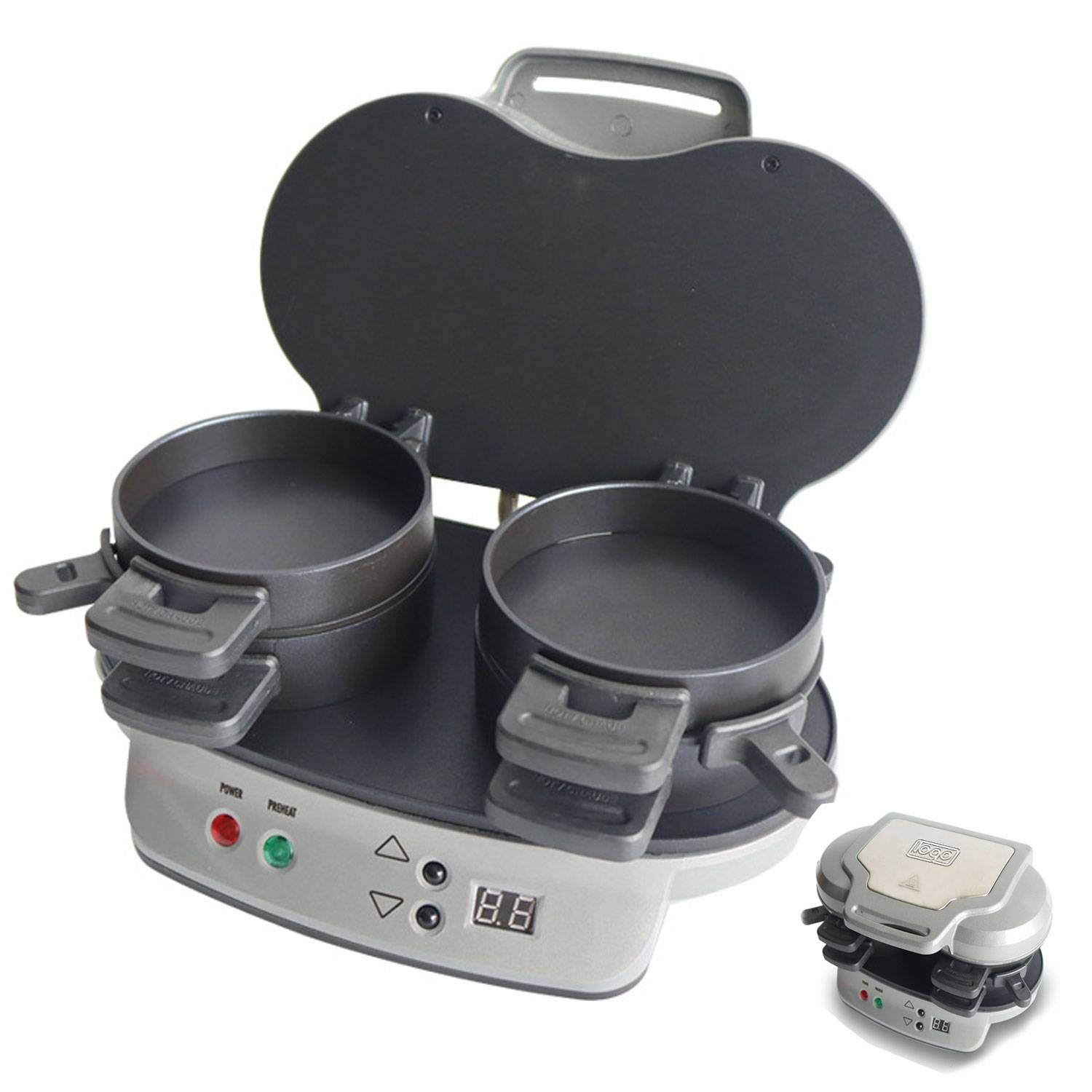 2 - in - 1 Silver Sandwich Maker – Compact & Efficient 3