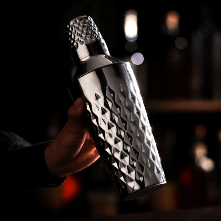 Viski® Stainless Steel Faceted Cocktail Shaker 1
