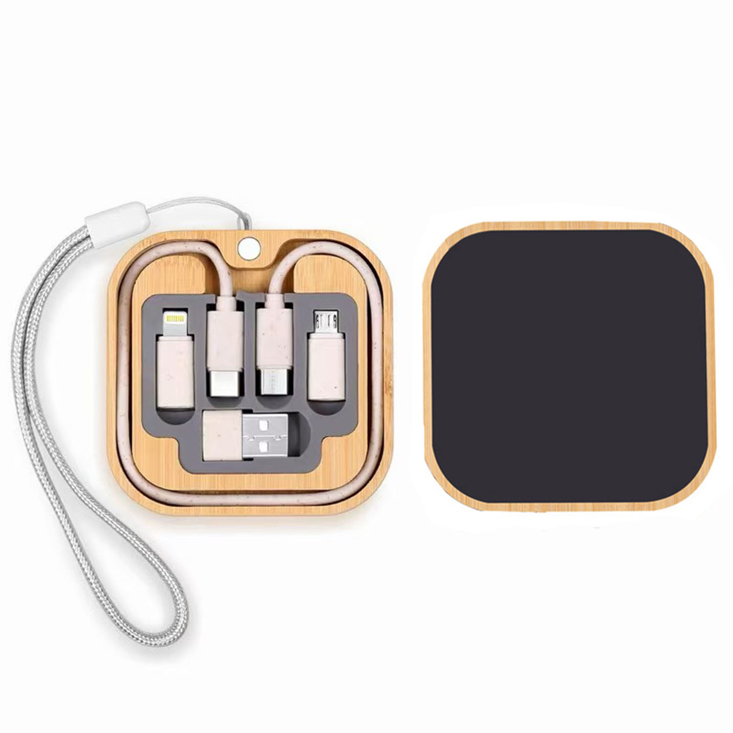 Light Up Square Wireless Charger and Cable Kit 2