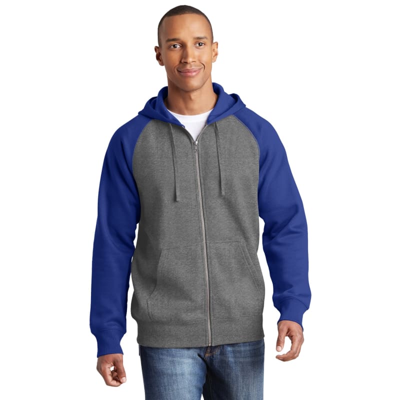 Sport-Tek Raglan Colorblock Full-Zip Hooded Fleece Jacket. 15