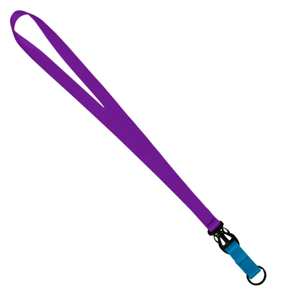 3/4" Multi color (Top and bottom) Nylon Lanyard with Plastic Slide Buckle R 342