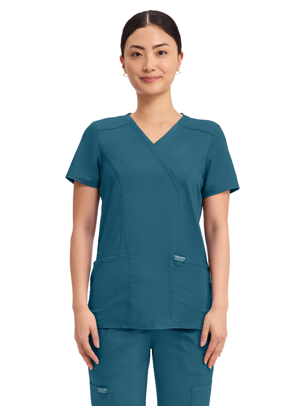 Cherokee - Workwear Revolution - Women's 2-Pocket Mock Wrap Top 80
