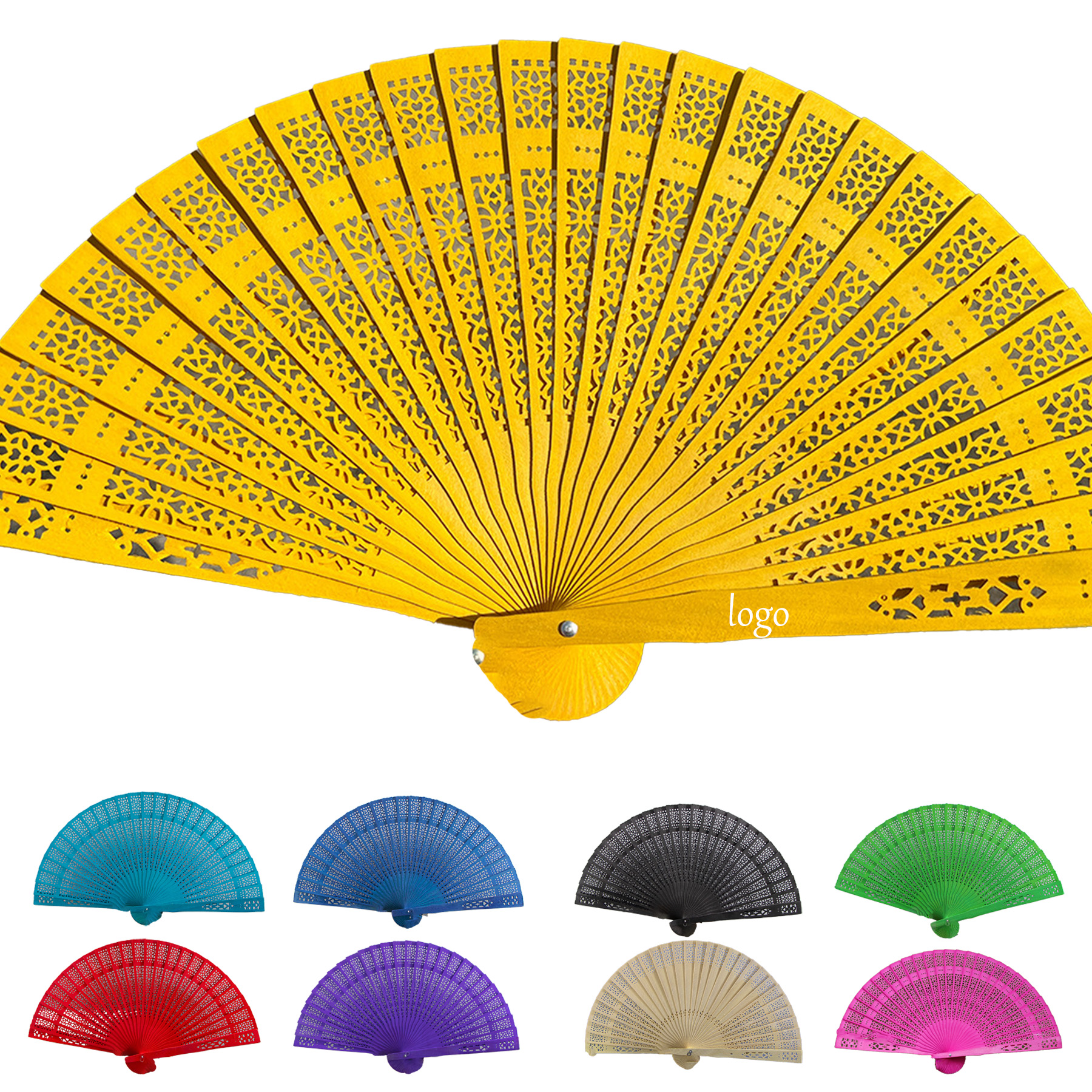 Carved Wooden Folding Fan 5