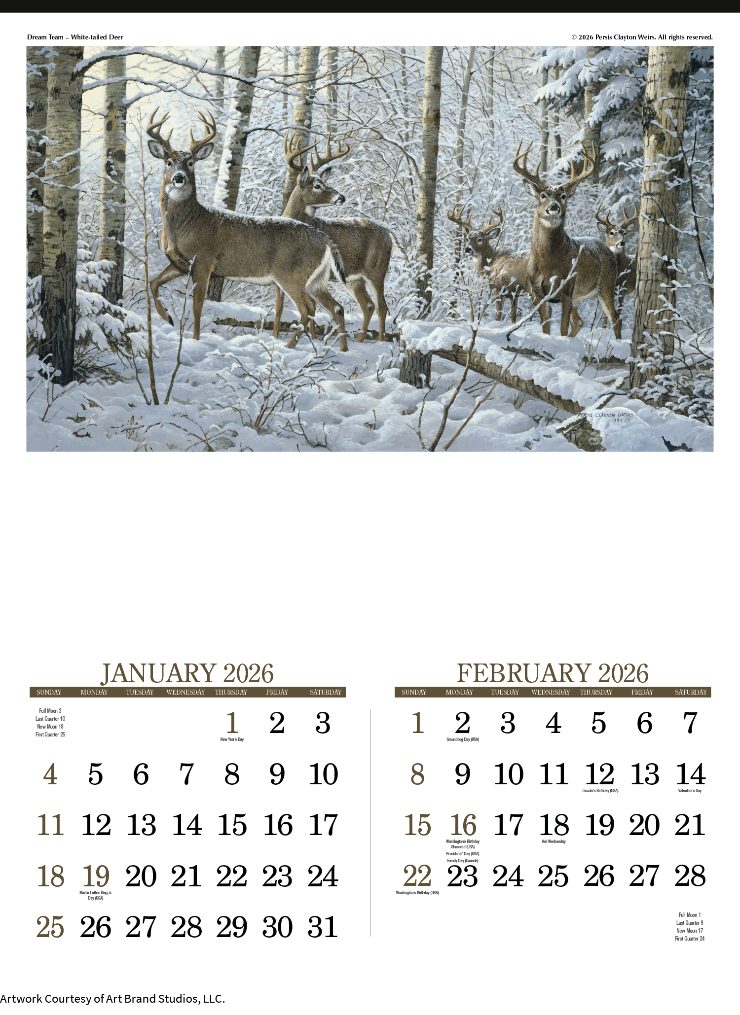 Triumph® Calendars Wildlife Art Calendar 15