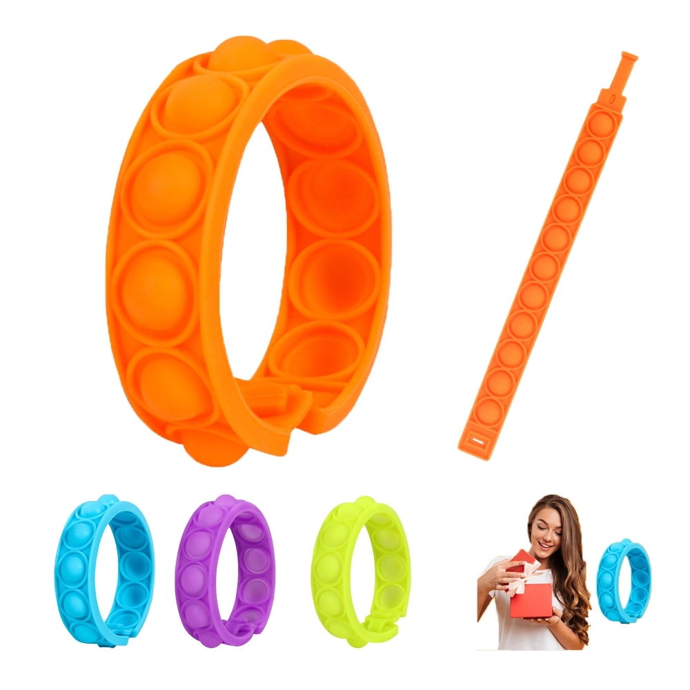 pure color Push Pop Bubble Sensory Fidget Wristband 1
