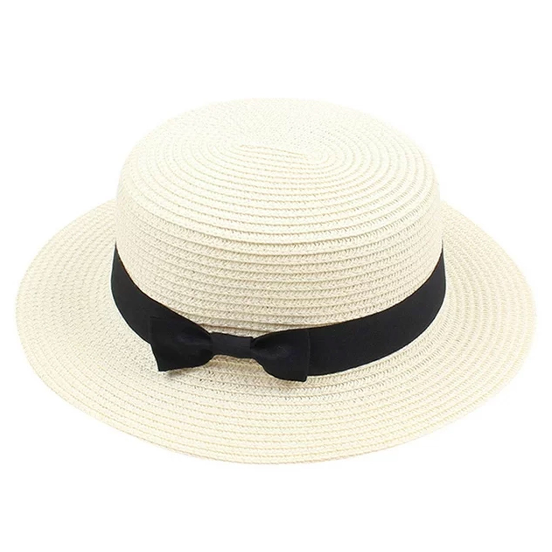 Summer Bow Tie Straw Visor Sun Hat 5