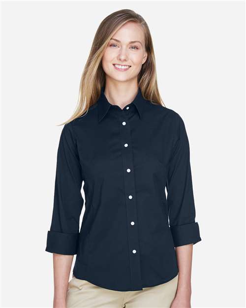 Women's Perfect Fit™ Three-Quarter Sleeve Stretch Poplin Dress Shirt - DP625W 9