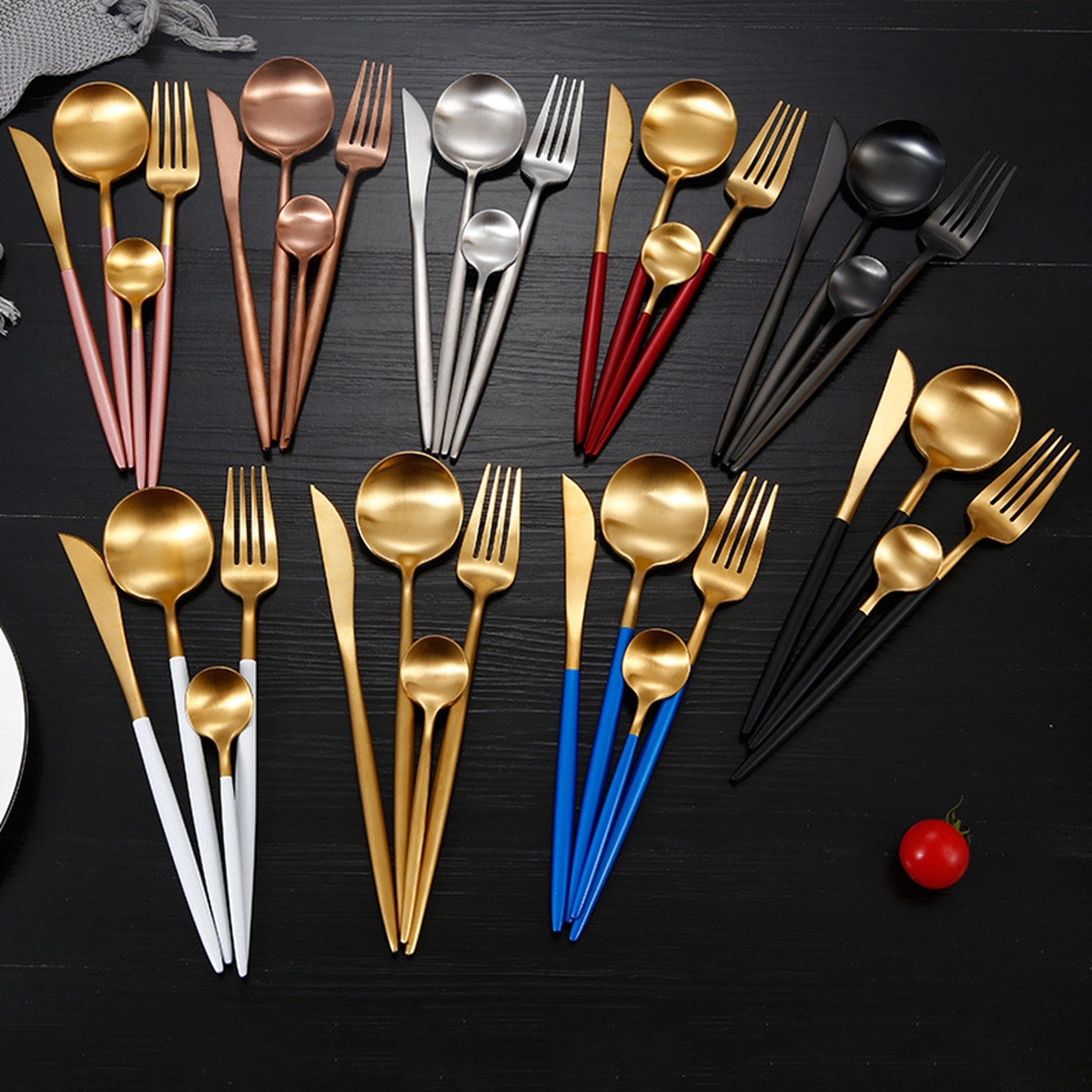 Stainless Steel Cutlery Set with Colorful Handle 7