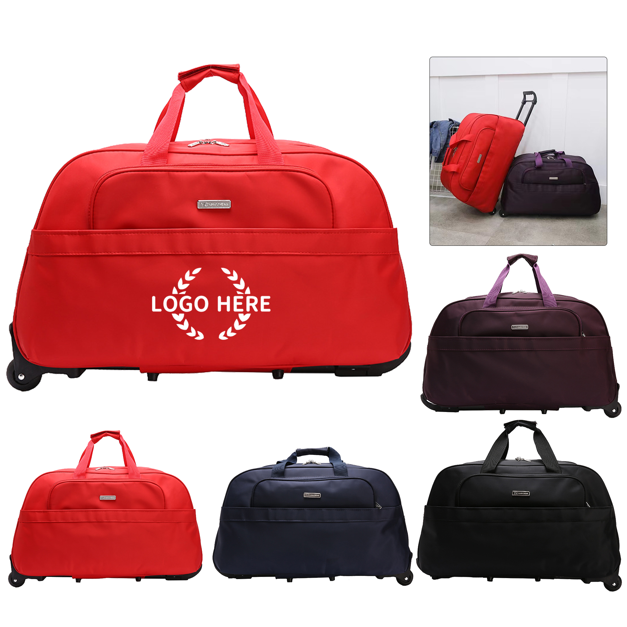 Rolling Travel Duffel Bag with Telescopic Handle 2