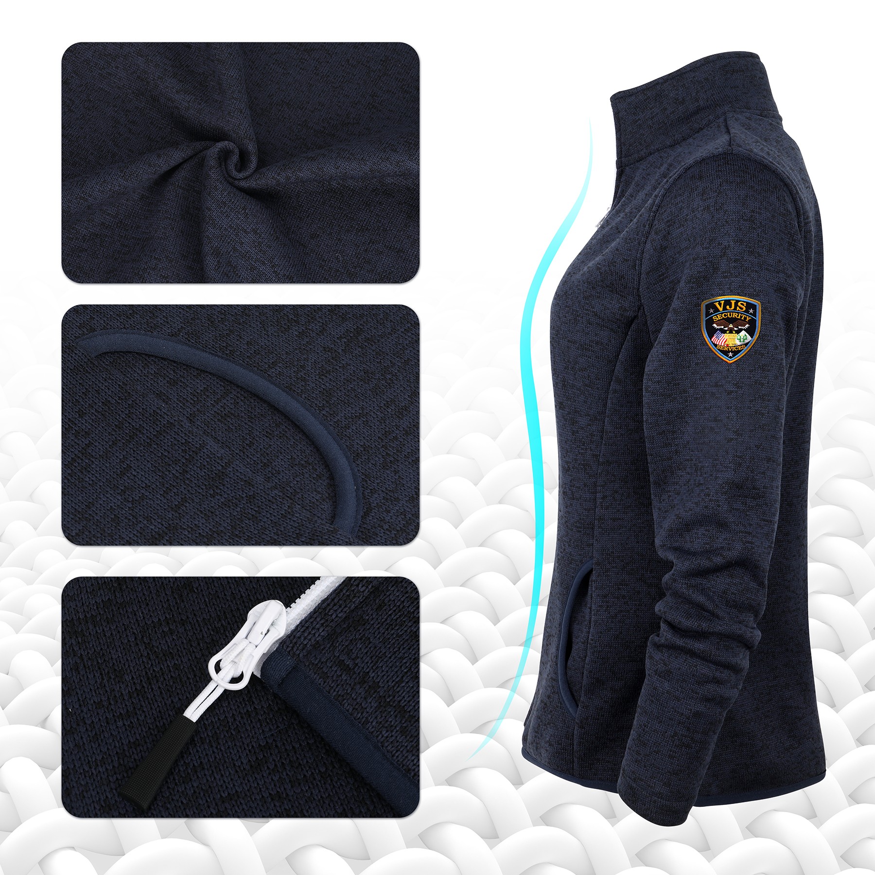Women's Full-Zip Sweater Fleece Jacket 8