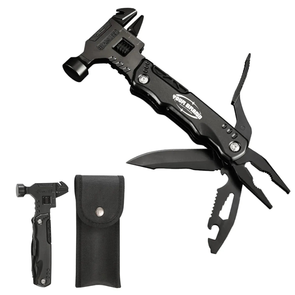 16In1 Multi-function Hammer Wrench Survival Camping Gear 1