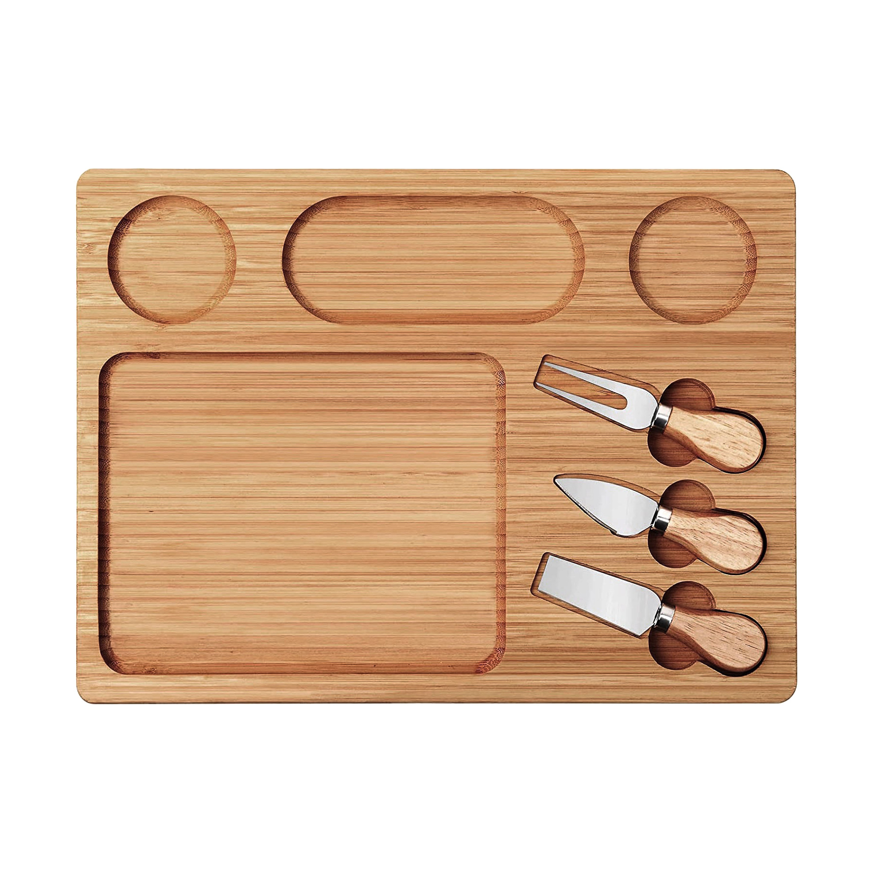 3-Piece Cheese Cutting Board With Knife And Fork 13