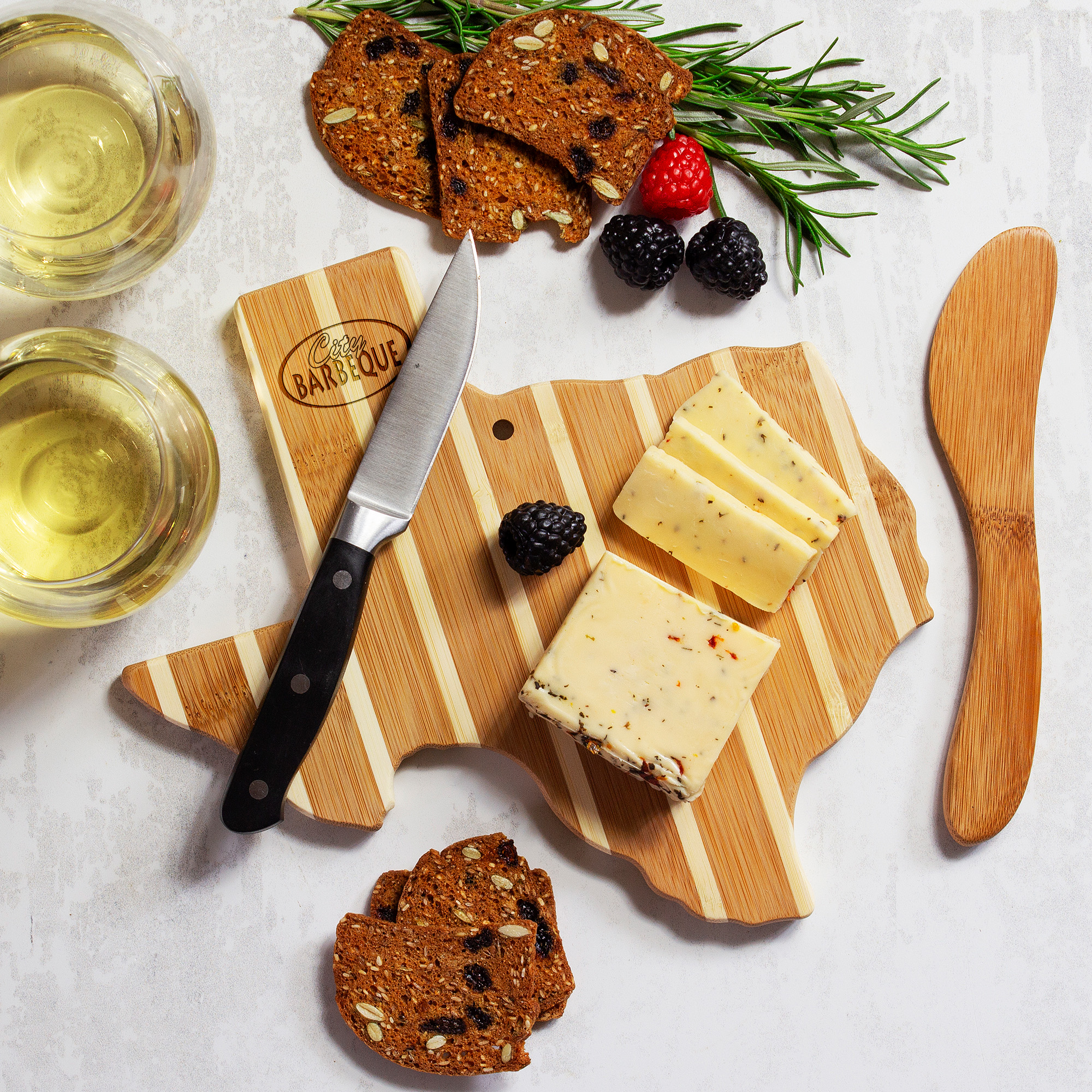 Texas Charcuterie Board with Spreader Knife Gift Set 6