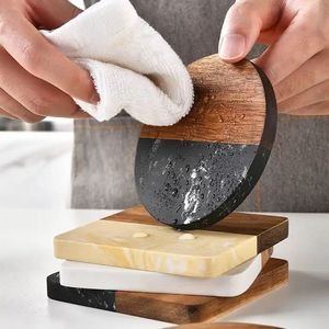 Marble and Wooden coaster Placemat Round Shape Coaster 3