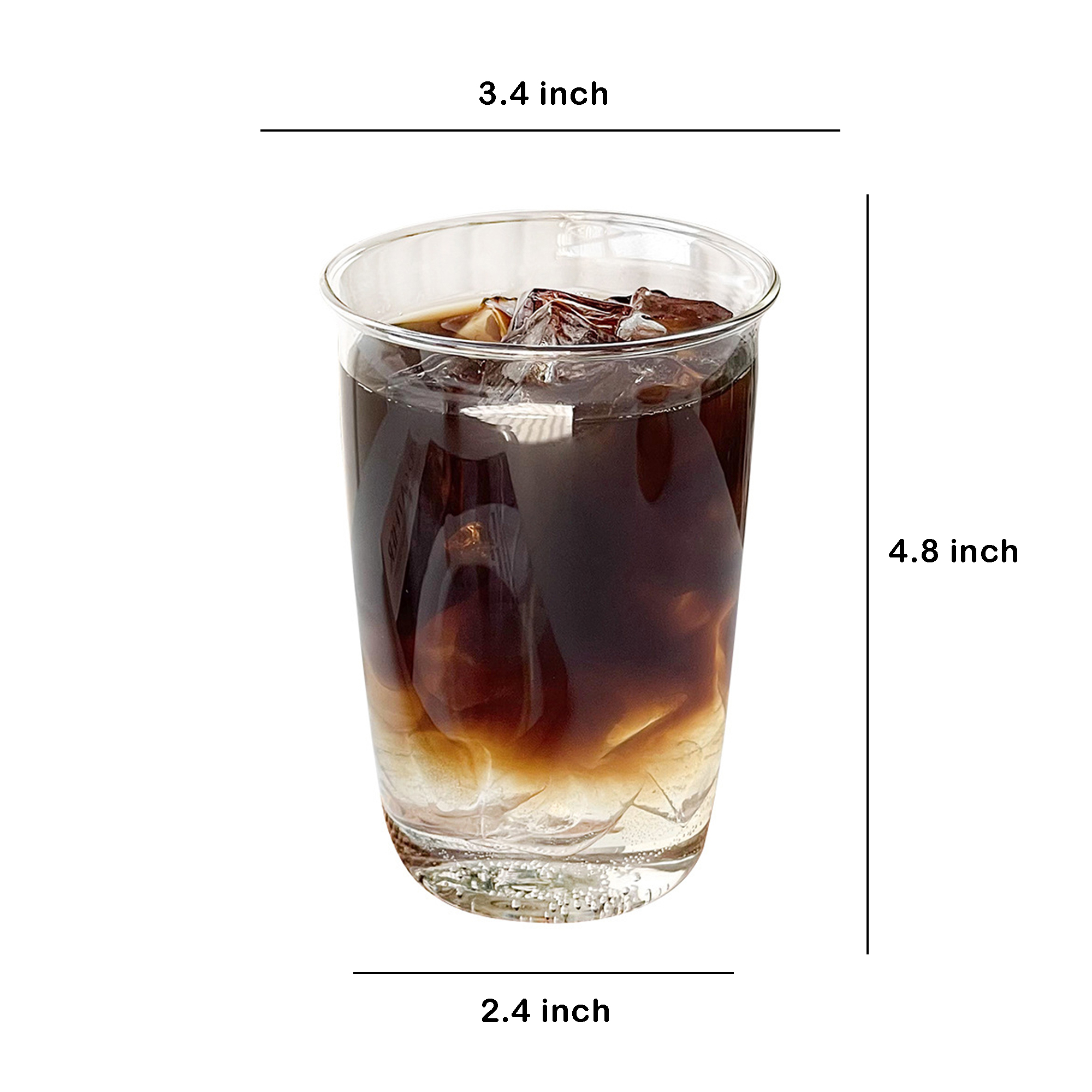 14oz Clear Glass Tumbler for Cold Drinks 2