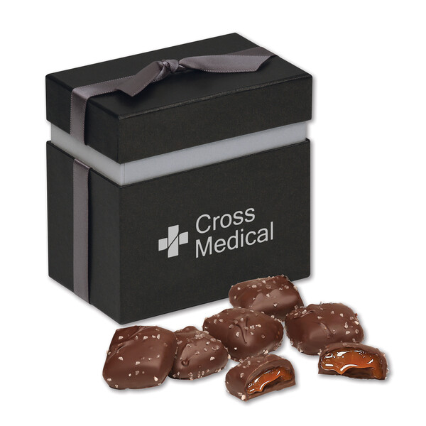 Chocolate Sea Salt Caramels in Elegant Treats Gift Box 1