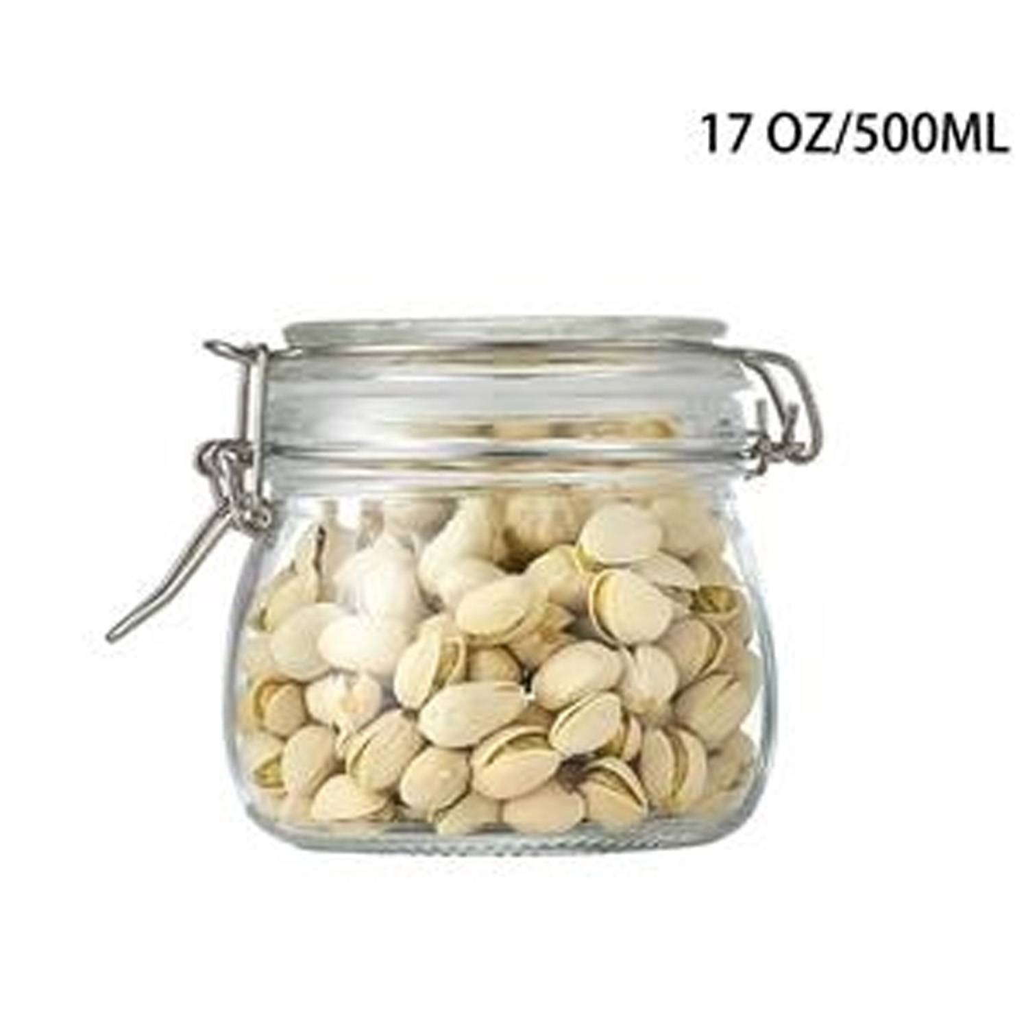 Glass Food Storage Jars With Airtight Clamp Lids 7