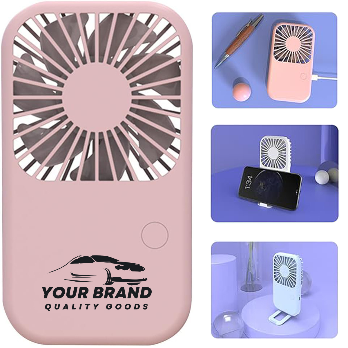 Portable Desk Fan With Phone Stand USB Charging 2
