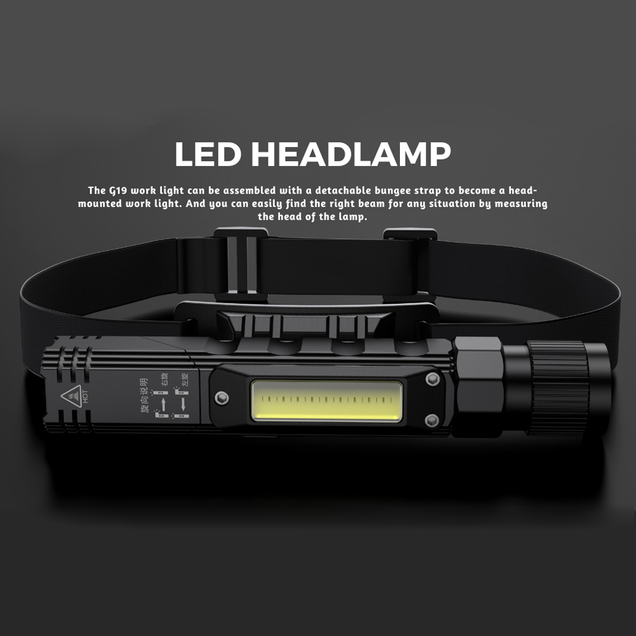 Multi-Functional COB Work Light, Headlamp and Flashlight 90 Degree Rotate with Magnetic Base 1