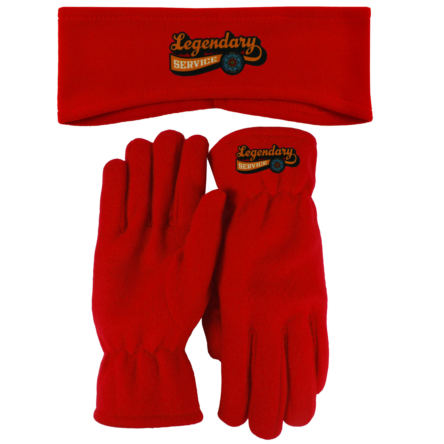 Lightweight Fleece Earband and Gloves Combo