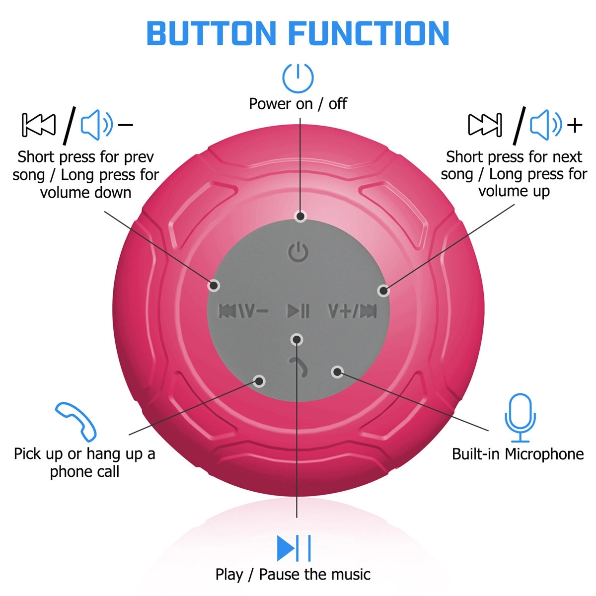 Waterproof Bluetooth Shower Speaker 11