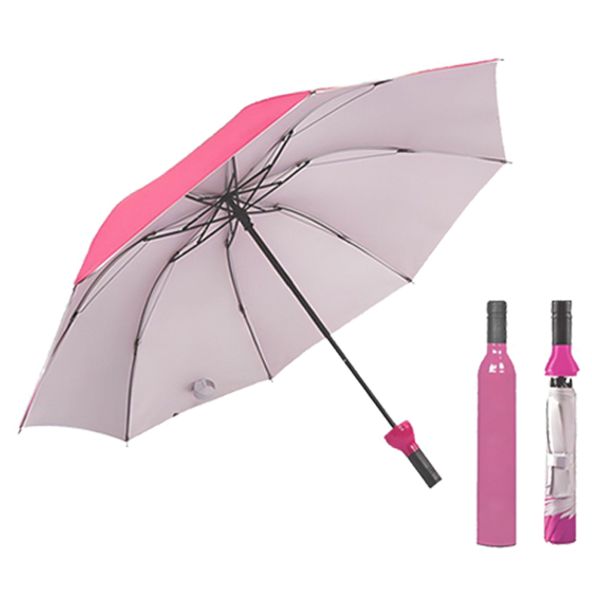 Compact Wine Bottle Folding Umbrella for Sun & Rain Protection 2