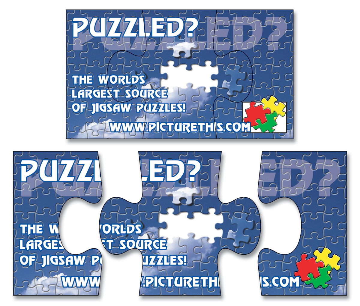 Magnet - 3-Piece Puzzle Shape (3.5x2) - 25 Mil. 5