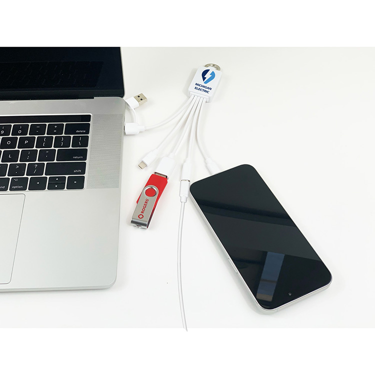 "FUSION" Charging Cable With 2 Port USB Hub 11