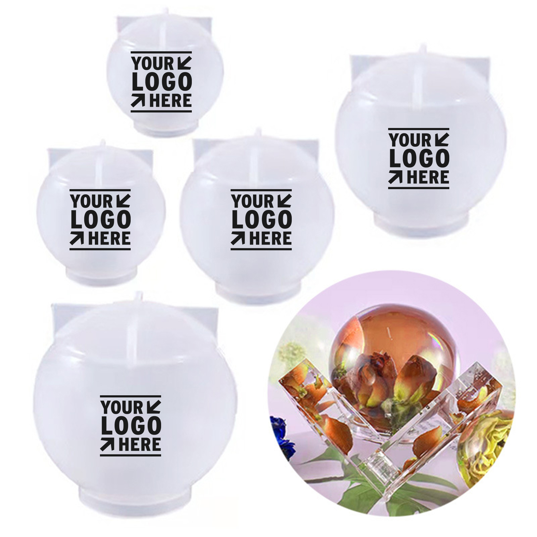 5 Pcs Sphere Resin Molds 2